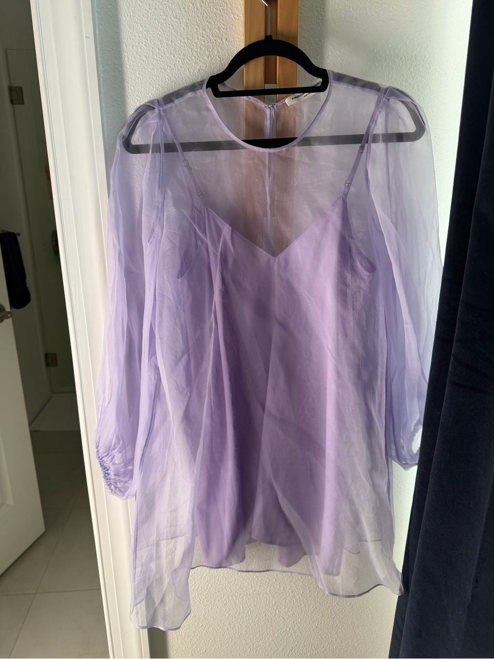 Amanda Uprichard Lavender Sheer Layered dress